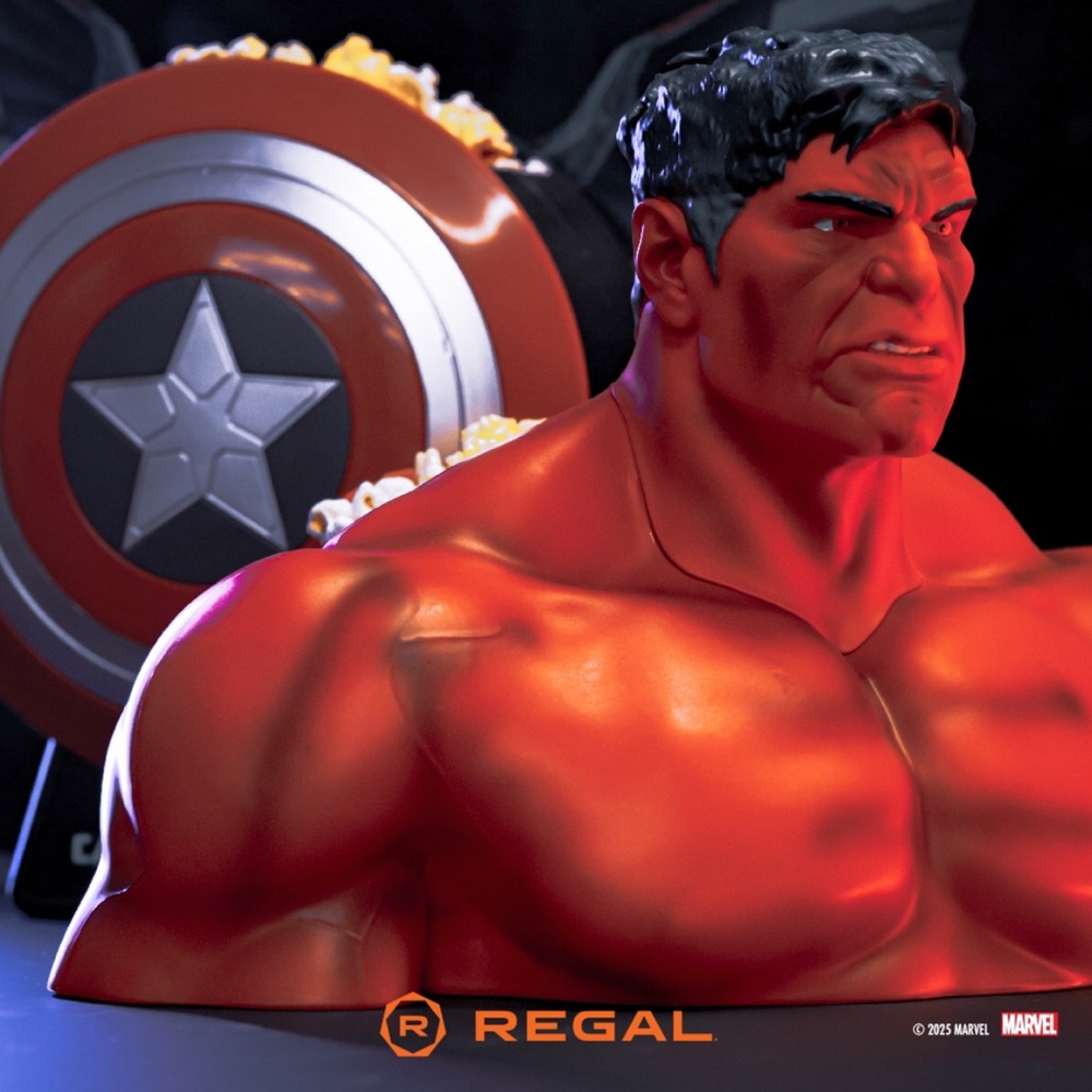 NEW Regal Captain America Brave New World Red Hulk Popcorn Bucket